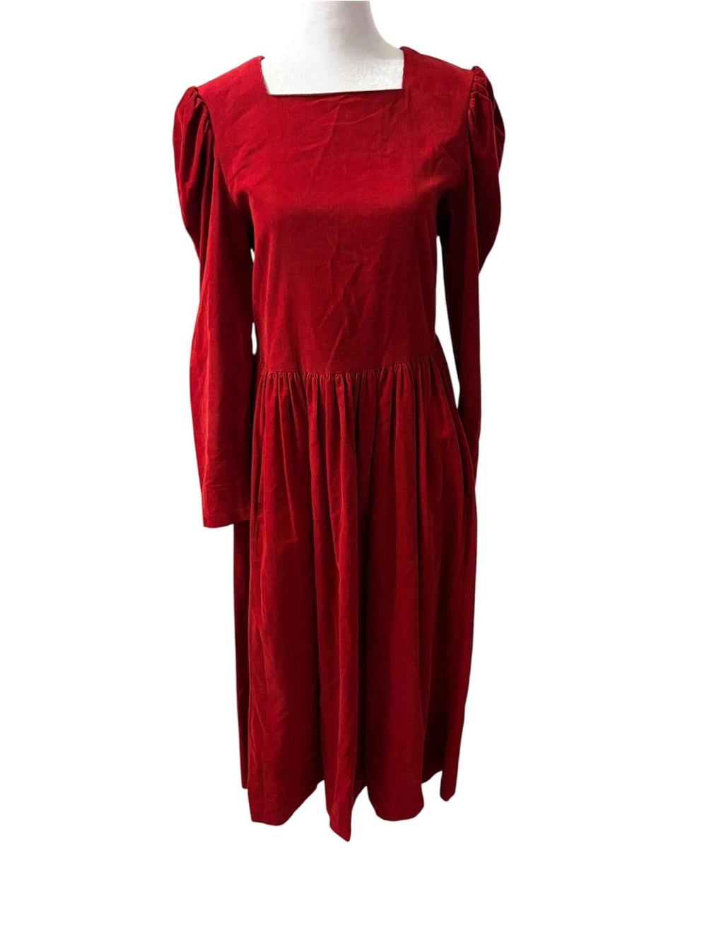 Vintage Laura Ashley Red Cotton Maxi Dress